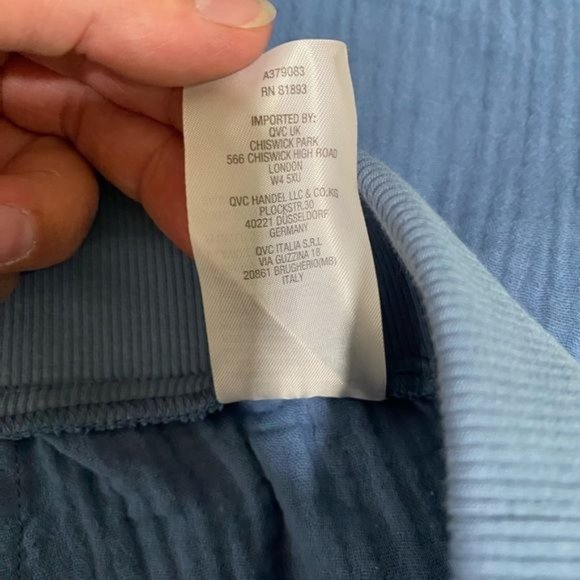 Naturals d & co women’s cotton pants wide leg light blue pull on elastic size 1X - Picture 8 of 11